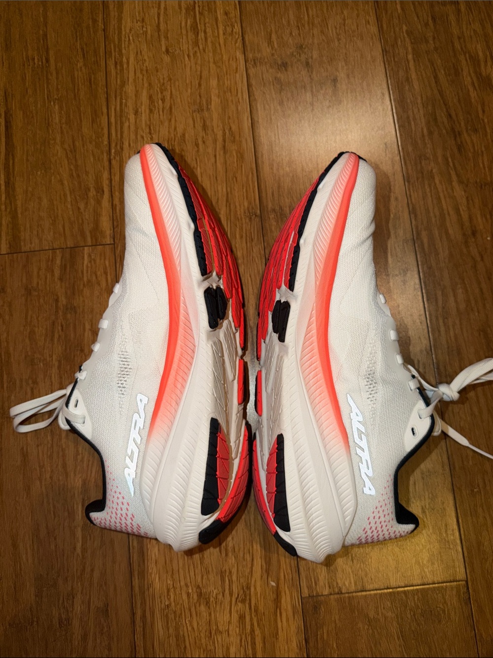 Altra White Running Shoes with Coral Trim - Picture 4 of 7